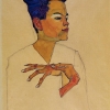 Self Portrait With Hands On Chest, Egon Schiele, 1910